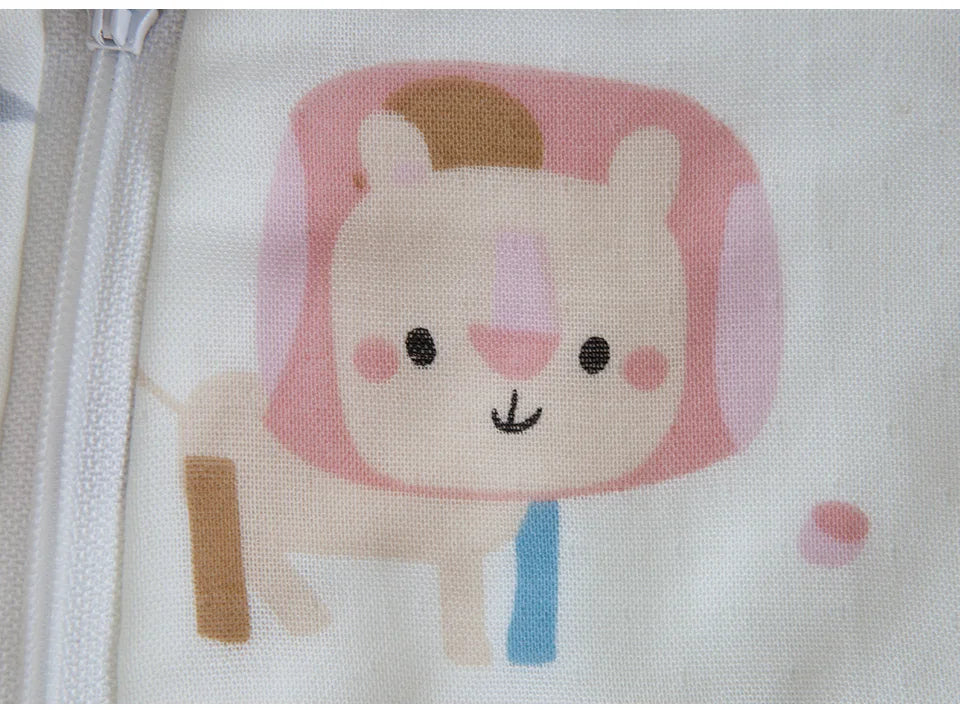 Baby Sleeping Bag For Newborns Baby Diaper Changing Gauze Sleep Bag Removable Sleeves Cartoon Printed Children'S Sleepsacks