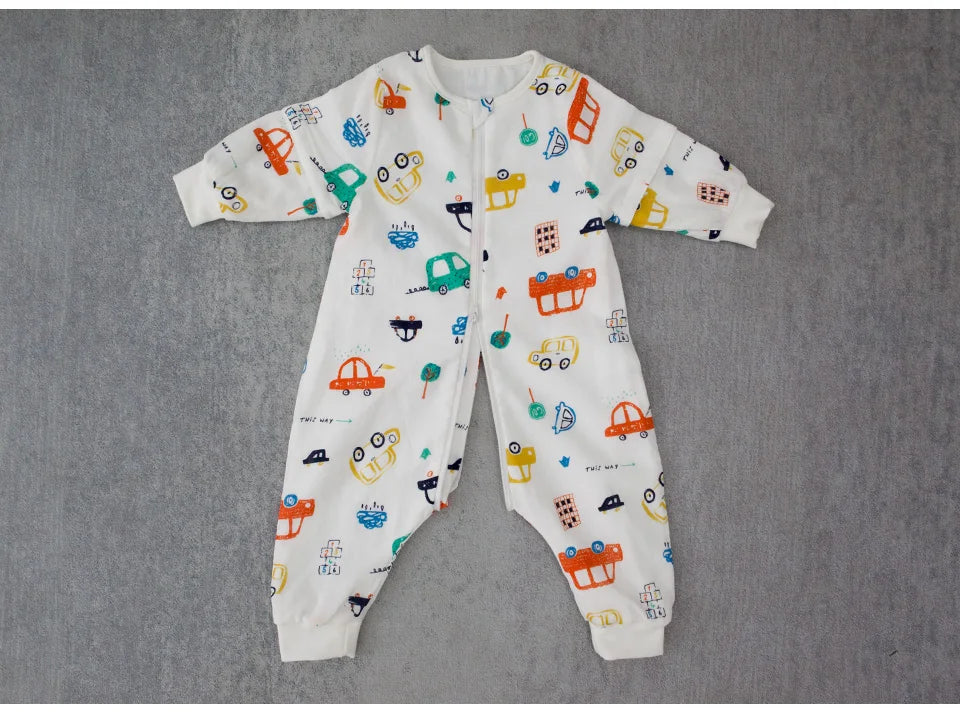 Baby Sleeping Bag For Newborns Baby Diaper Changing Gauze Sleep Bag Removable Sleeves Cartoon Printed Children'S Sleepsacks