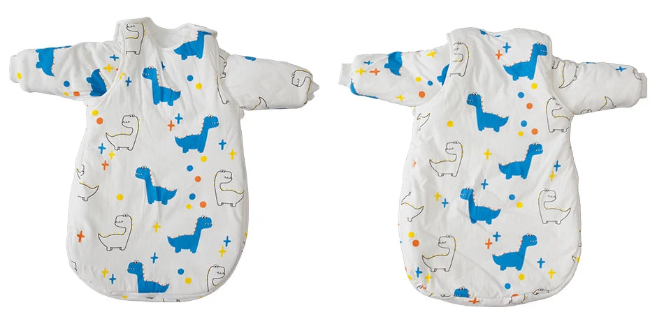 Baby Sleeping Bag Vest Sleep Bag With Sleeves Detachable Convenient Change Diaper 100% Cotton Printed Newborn Baby Carriage Sack