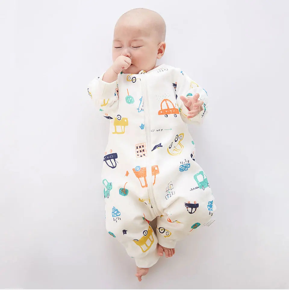 Baby Sleeping Bag For Newborns Baby Diaper Changing Gauze Sleep Bag Removable Sleeves Cartoon Printed Children'S Sleepsacks
