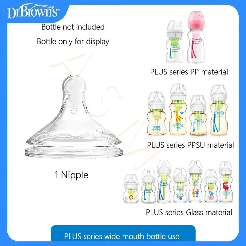Dr. Brown's newborn glass baby bottle, wide diameter, anti-colic, gas-liquid separation 150ML + 270ML combination set