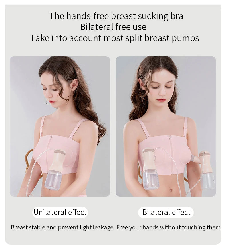 Hands-Free Breast Pump Bra Adjustable Nursing Pumping Bras for Women Breastfeeding Underwear
