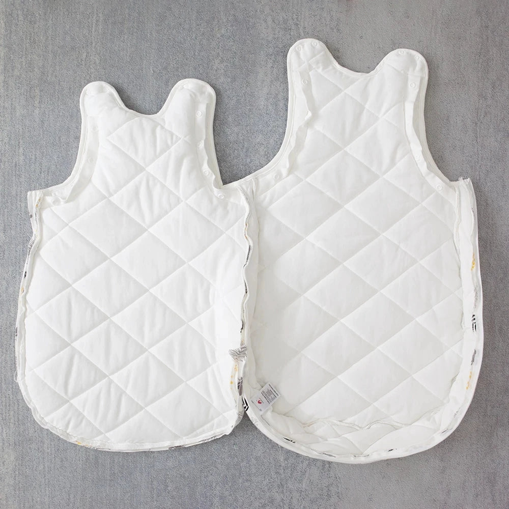 Baby Sleeping Bag Vest Sleep Bag With Sleeves Detachable Convenient Change Diaper 100% Cotton Printed Newborn Baby Carriage Sack
