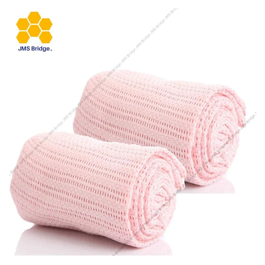 Pack 2x 100% Cotton Baby Cellular Blanket Pink for Newborn Girl Boy Extra Soft 60x90CM