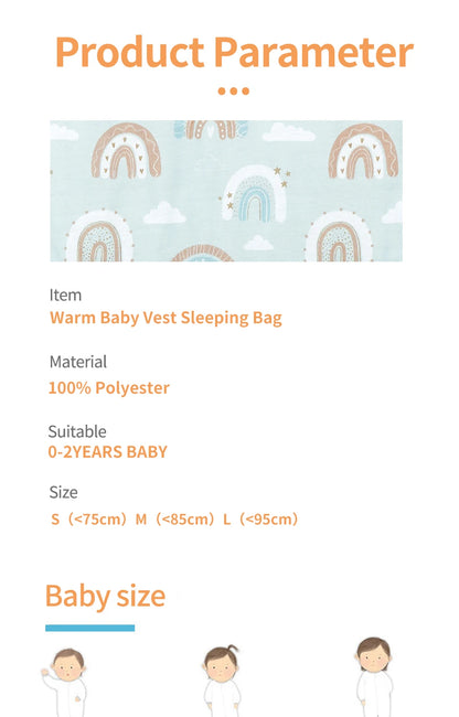 Baby Sleep Bag White With Pastel Sun