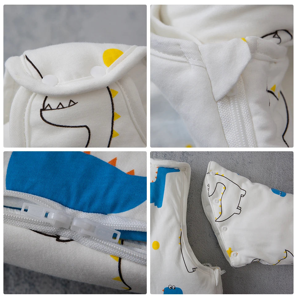 Baby Sleeping Bag Vest Sleep Bag With Sleeves Detachable Convenient Change Diaper 100% Cotton Printed Newborn Baby Carriage Sack