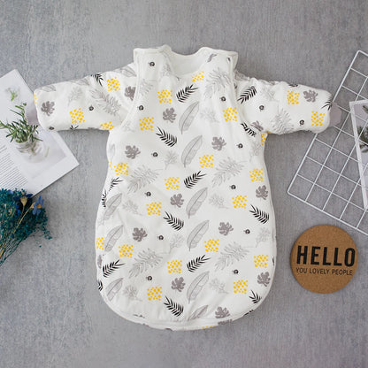 Baby Sleeping Bag Vest Sleep Bag With Sleeves Detachable Convenient Change Diaper 100% Cotton Printed Newborn Baby Carriage Sack