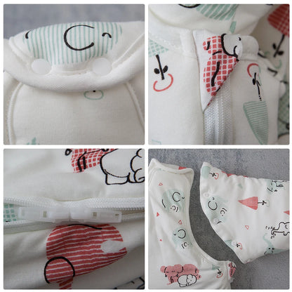 Baby Sleeping Bag Vest Sleep Bag With Sleeves Detachable Convenient Change Diaper 100% Cotton Printed Newborn Baby Carriage Sack