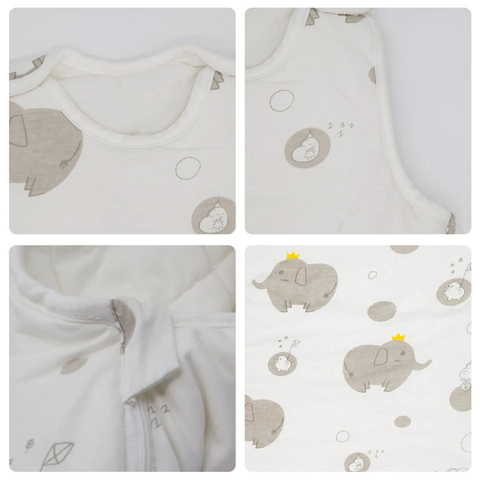 Baby Sleeping Bag Vest Sleep Bag With Sleeves Detachable Convenient Change Diaper 100% Cotton Printed Newborn Baby Carriage Sack