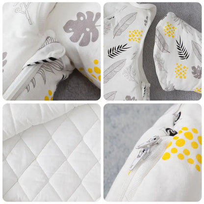 Baby Sleeping Bag Vest Sleep Bag With Sleeves Detachable Convenient Change Diaper 100% Cotton Printed Newborn Baby Carriage Sack