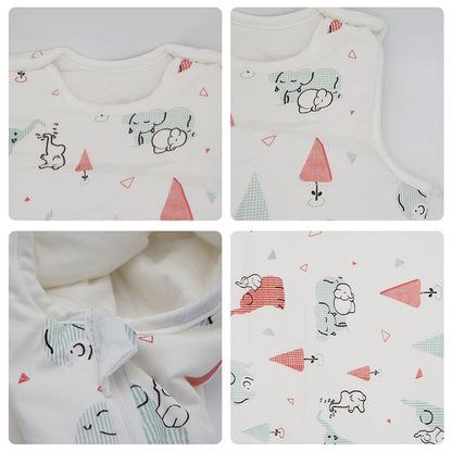 Baby Sleeping Bag Vest Sleep Bag With Sleeves Detachable Convenient Change Diaper 100% Cotton Printed Newborn Baby Carriage Sack