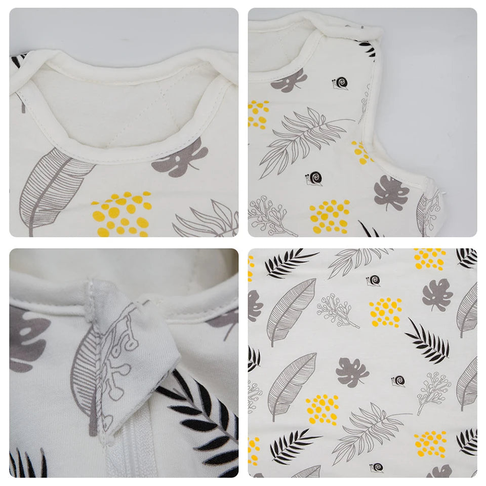 Baby Sleeping Bag Vest Sleep Bag With Sleeves Detachable Convenient Change Diaper 100% Cotton Printed Newborn Baby Carriage Sack