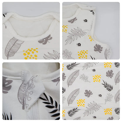 Baby Sleeping Bag Vest Sleep Bag With Sleeves Detachable Convenient Change Diaper 100% Cotton Printed Newborn Baby Carriage Sack