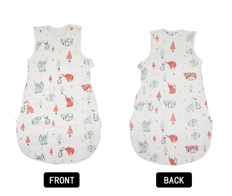 Baby Sleeping Bag Vest Sleep Bag With Sleeves Detachable Convenient Change Diaper 100% Cotton Printed Newborn Baby Carriage Sack