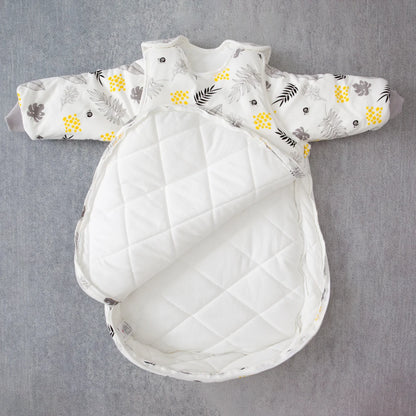 Baby Sleeping Bag Vest Sleep Bag With Sleeves Detachable Convenient Change Diaper 100% Cotton Printed Newborn Baby Carriage Sack