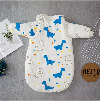 Baby Sleeping Bag Vest Sleep Bag With Sleeves Detachable Convenient Change Diaper 100% Cotton Printed Newborn Baby Carriage Sack