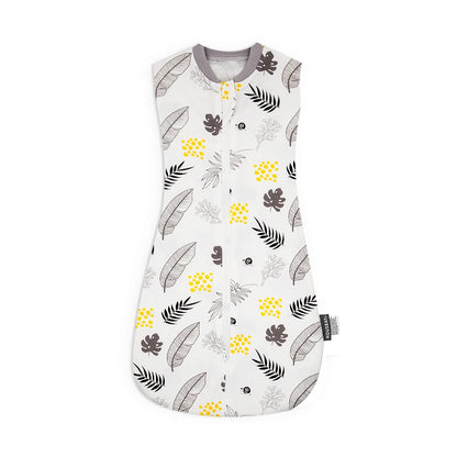 Baby Sleeping Bag 0-12Months Cute Cartoon Baby Swaddle Wrap With Removable Button 2-Ways Zipper 100%Cotton Summer Thin Sleepsack