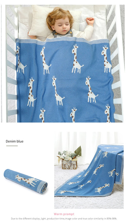 Cotton Knitted Baby Blanket Newborn Boys Girls Super Soft Stroller Basket Swaddle Wrap Plaid 100*80cm Infant Receiving Bed Quilt