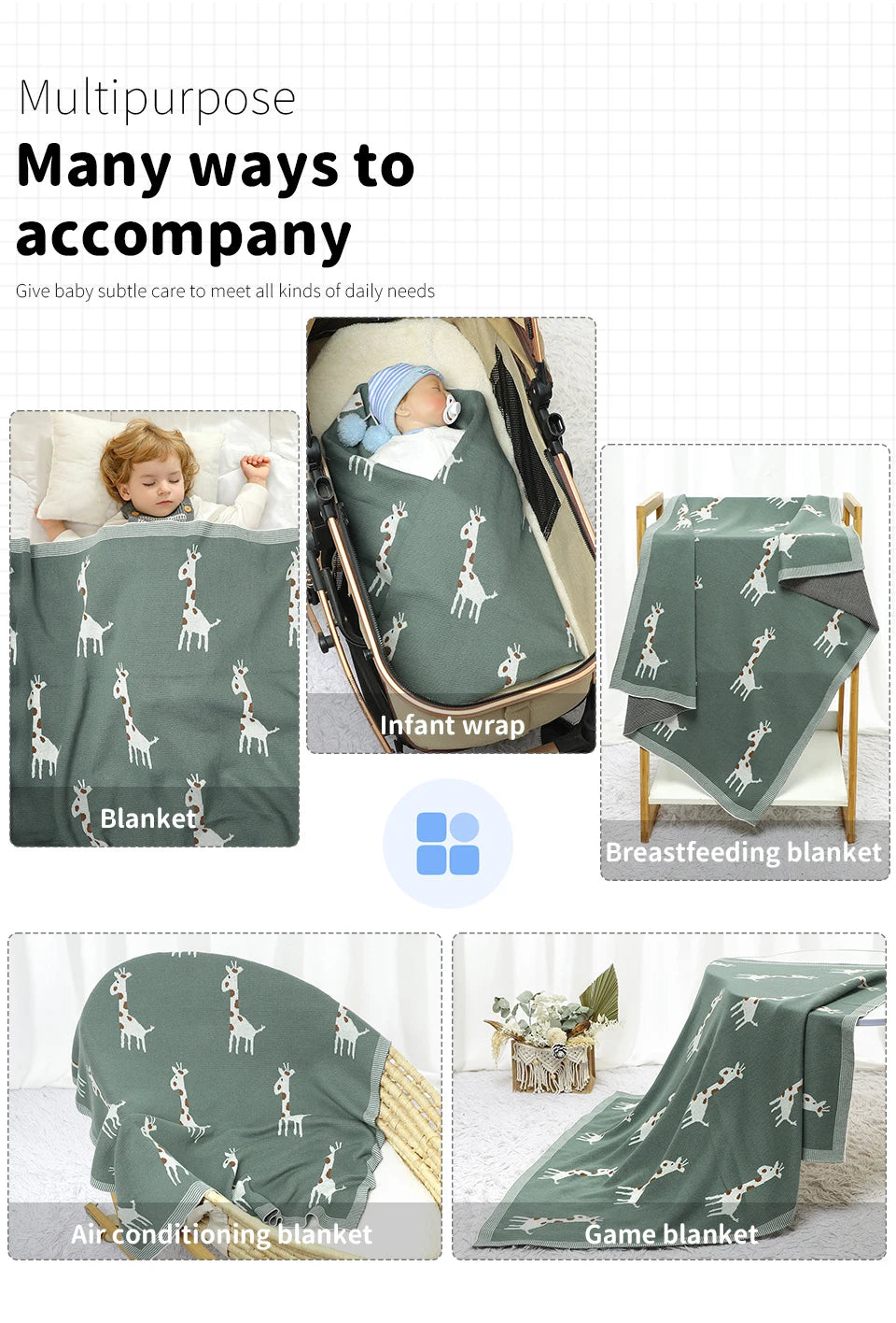 Cotton Knitted Baby Blanket Newborn Boys Girls Super Soft Stroller Basket Swaddle Wrap Plaid 100*80cm Infant Receiving Bed Quilt