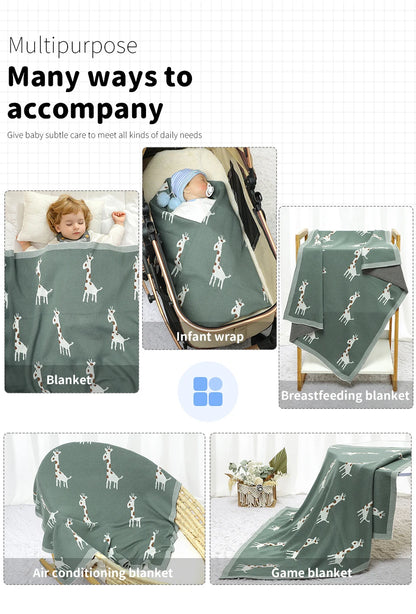 Cotton Knitted Baby Blanket Newborn Boys Girls Super Soft Stroller Basket Swaddle Wrap Plaid 100*80cm Infant Receiving Bed Quilt