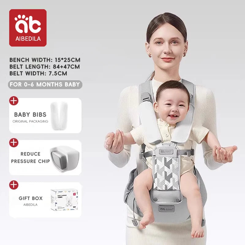 AIBEDILA Ergonomic Baby Carrier Kangaroo Sling Infant Wrap 0-6 Months Back Front Facing Backpack Style Newborn Bag