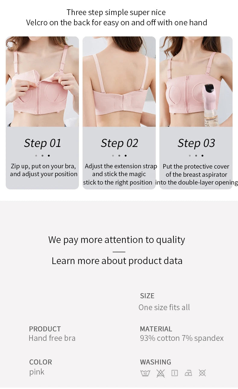 Hands-Free Breast Pump Bra Adjustable Nursing Pumping Bras for Women Breastfeeding Underwear