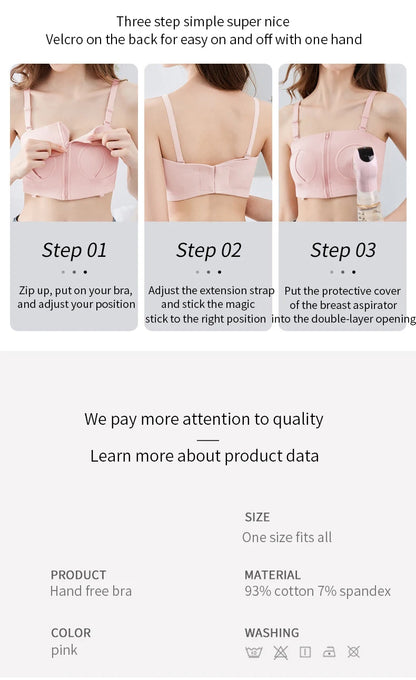Hands-Free Breast Pump Bra Adjustable Nursing Pumping Bras for Women Breastfeeding Underwear