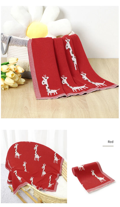 Cotton Knitted Baby Blanket Newborn Boys Girls Super Soft Stroller Basket Swaddle Wrap Plaid 100*80cm Infant Receiving Bed Quilt