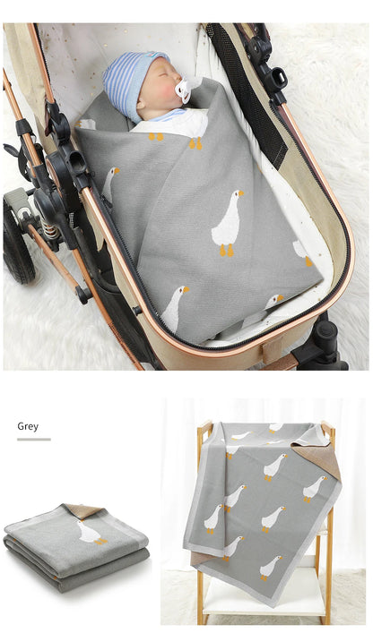Baby Blankets Quilts 90*70cm Knitted Newborn Boys Girls Stroller Basket Swaddle Wrap Sleeping Sack Infant Cotton Bedding Covers