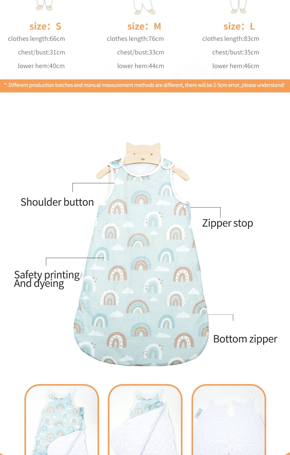 Baby Sleeping  Bag Nest Warm Baby Sleepsack Fits Newborns and Infants 2.0Tog  100% Polyester Sleeping Wear For Babies