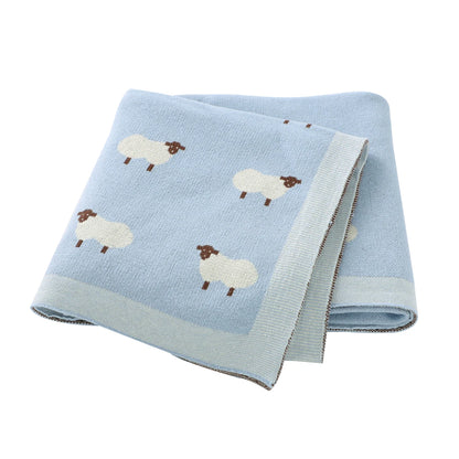 Cotton Knitted Baby Blanket Newborn Boys Girls Super Soft Stroller Basket Swaddle Wrap Plaid 100*80cm Infant Receiving Bed Quilt