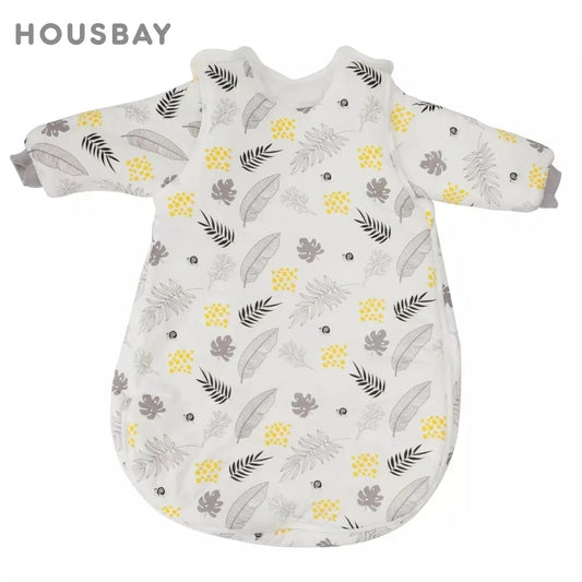 Baby Sleeping Bag Vest Sleep Bag With Sleeves Detachable Convenient Change Diaper 100% Cotton Printed Newborn Baby Carriage Sack