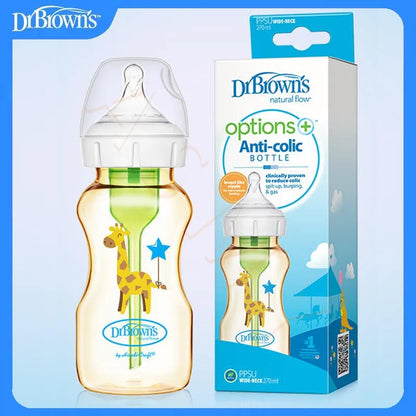 Dr. Brown's newborn glass baby bottle, wide diameter, anti-colic, gas-liquid separation 150ML + 270ML combination set