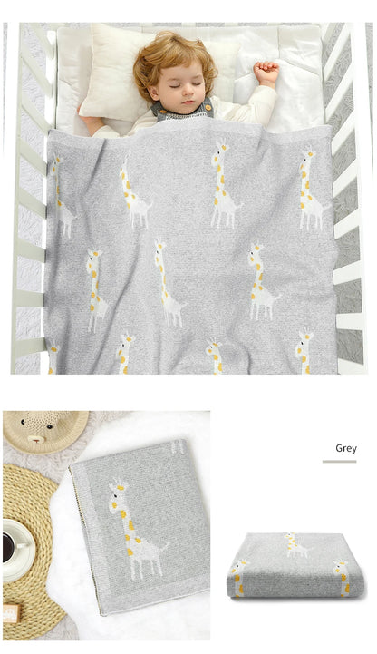 Cotton Knitted Baby Blanket Newborn Boys Girls Super Soft Stroller Basket Swaddle Wrap Plaid 100*80cm Infant Receiving Bed Quilt