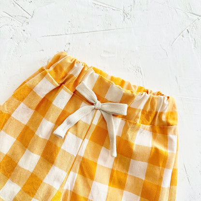 Newborn Boys Baby Clothing Set Girls Casual 2Pcs Letter Printed Short Sleeved T-shirt+Checkered Shorts Infant Outfit 0-3Y