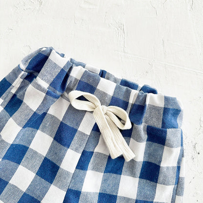 Newborn Boys Baby Clothing Set Girls Casual 2Pcs Letter Printed Short Sleeved T-shirt+Checkered Shorts Infant Outfit 0-3Y