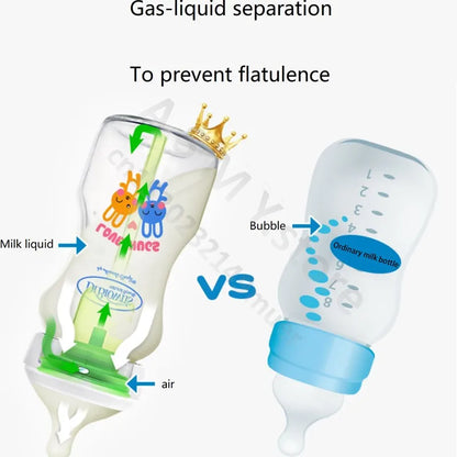 Dr. Brown's newborn glass baby bottle, wide diameter, anti-colic, gas-liquid separation 150ML + 270ML combination set