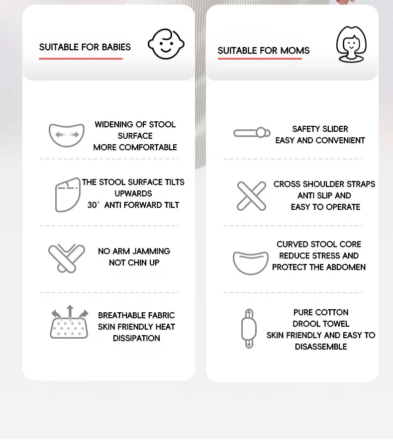 AIBEDILA Ergonomic Baby Carrier Kangaroo Sling Infant Wrap 0-6 Months Back Front Facing Backpack Style Newborn Bag