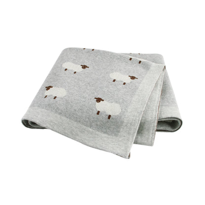 Cotton Knitted Baby Blanket Newborn Boys Girls Super Soft Stroller Basket Swaddle Wrap Plaid 100*80cm Infant Receiving Bed Quilt