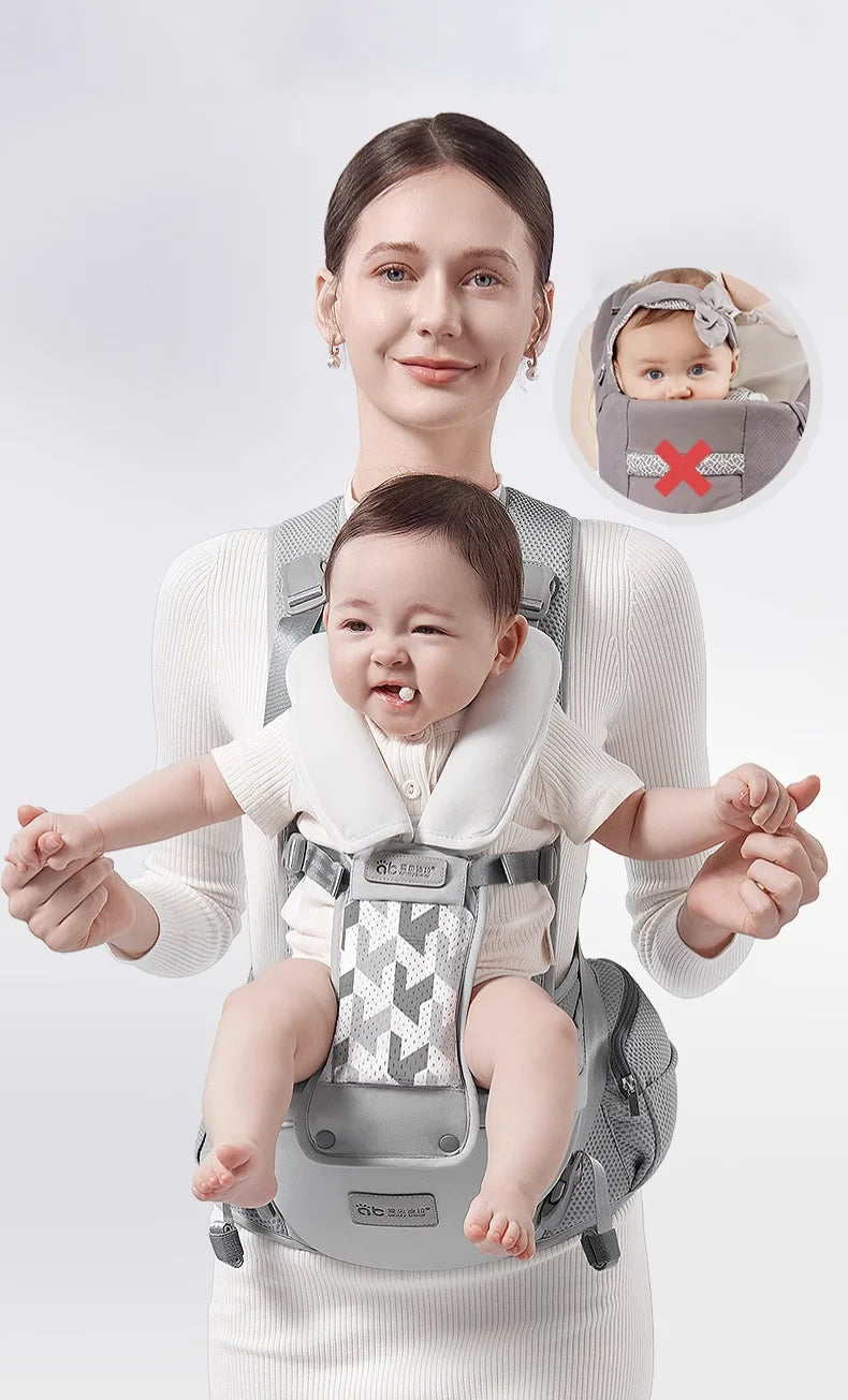 AIBEDILA Ergonomic Baby Carrier Kangaroo Sling Infant Wrap 0-6 Months Back Front Facing Backpack Style Newborn Bag
