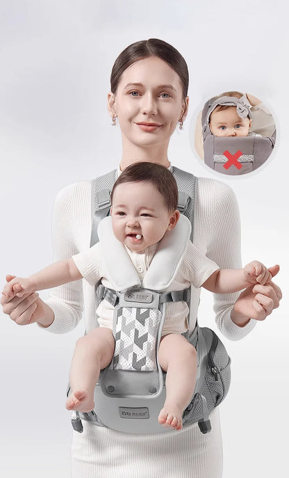 AIBEDILA Ergonomic Baby Carrier Kangaroo Sling Infant Wrap 0-6 Months Back Front Facing Backpack Style Newborn Bag