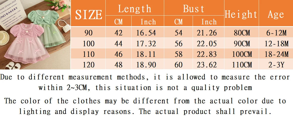 Bow Chiffon Baby Girl Dress Summer New Sweet And Cute Children'S Clothing (6 Months -3 Years Old)