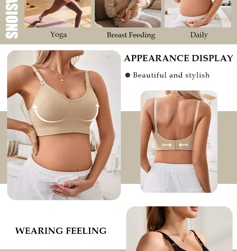 3-pieces of Maternity nursing bra Double layer cloth  Comfortable solid color nursing bra  Adjustable shoulder strap