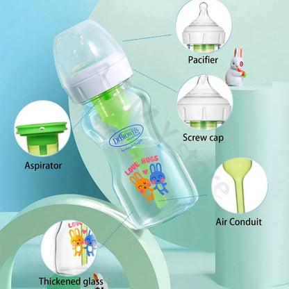 Dr. Brown's newborn glass baby bottle, wide diameter, anti-colic, gas-liquid separation 150ML + 270ML combination set