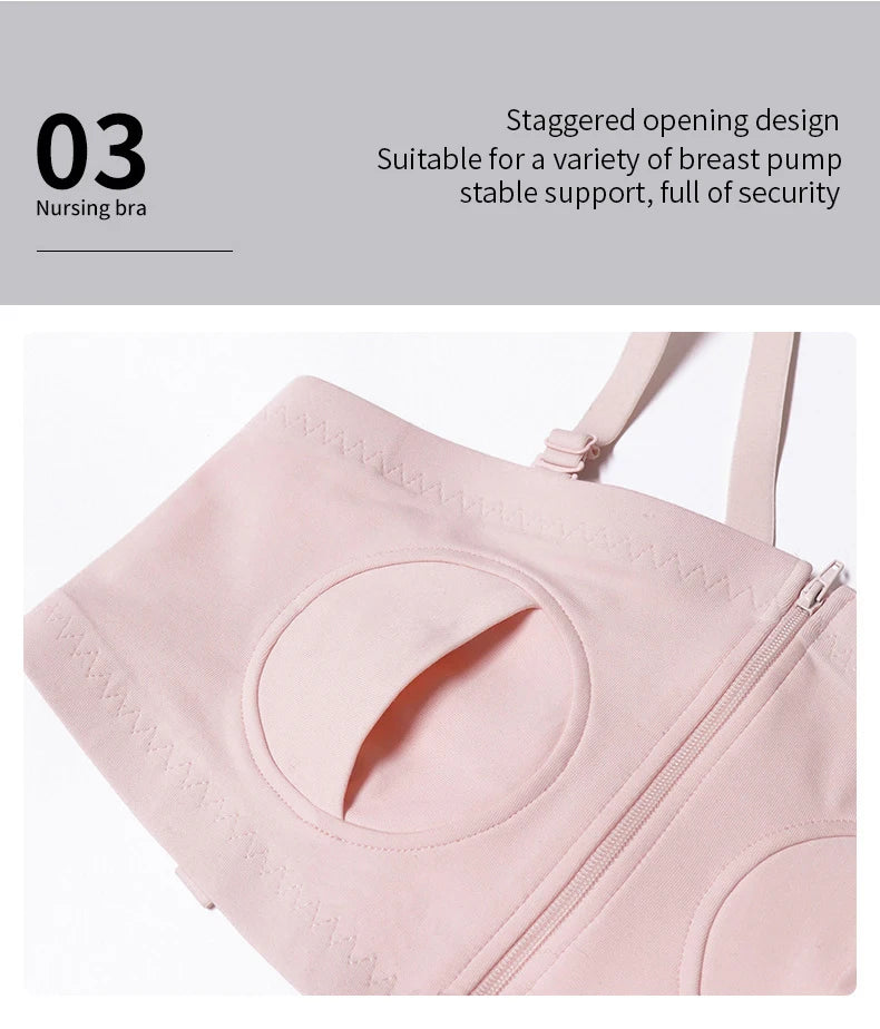Hands-Free Breast Pump Bra Adjustable Nursing Pumping Bras for Women Breastfeeding Underwear