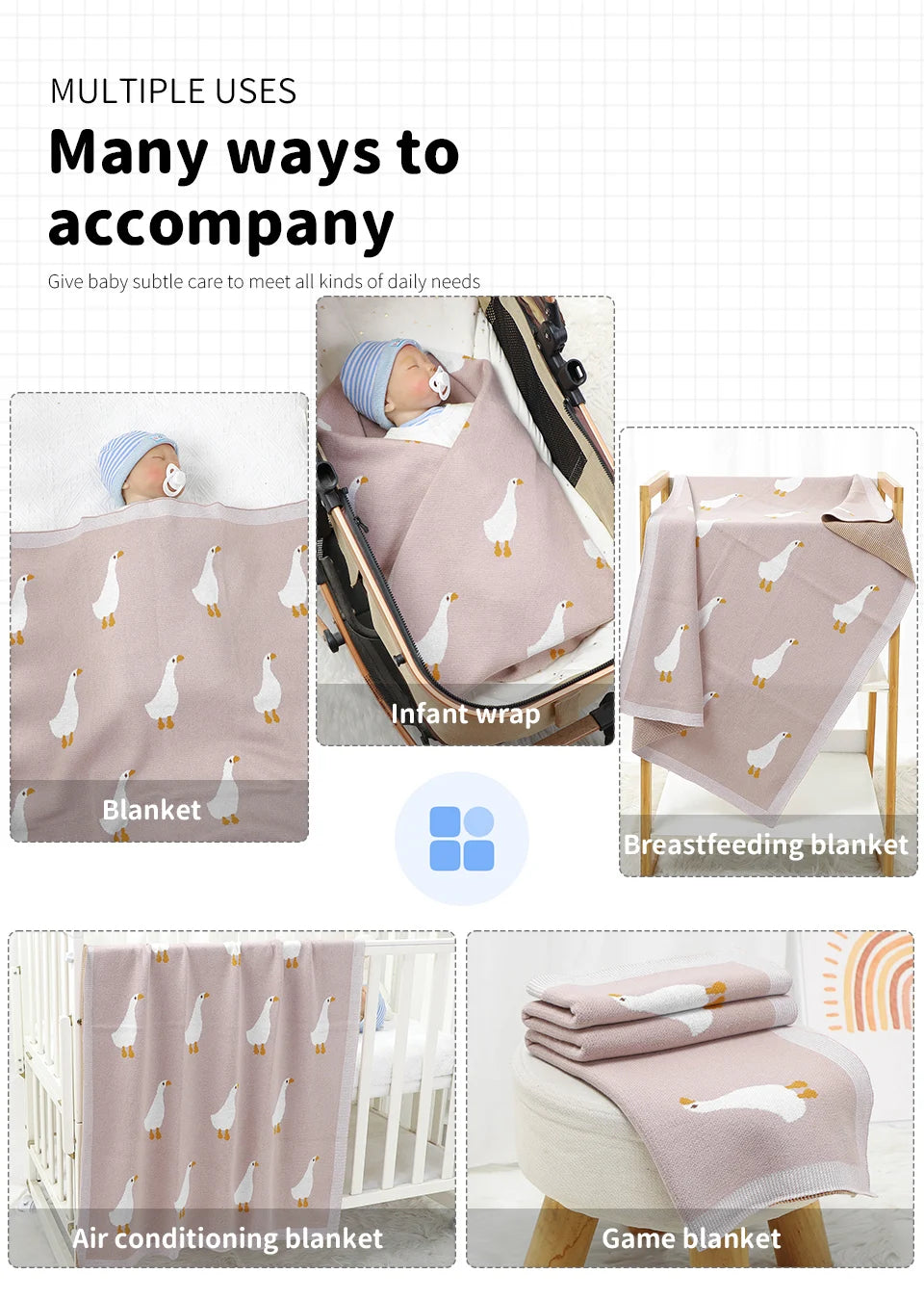 Baby Blankets Quilts 90*70cm Knitted Newborn Boys Girls Stroller Basket Swaddle Wrap Sleeping Sack Infant Cotton Bedding Covers
