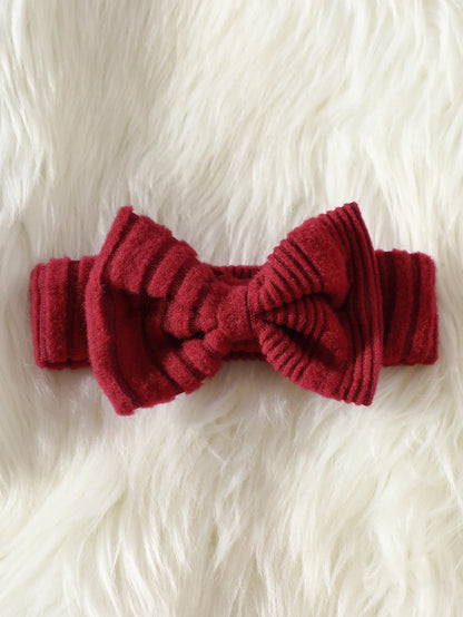 Newborn baby girl autumn new wine red long sleeved dress and headband 2-piece set with comfortable fabric, fashionable