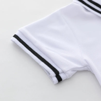 Summer cartoon bear embroidered POLO shirt and shorts set for infants and young children
