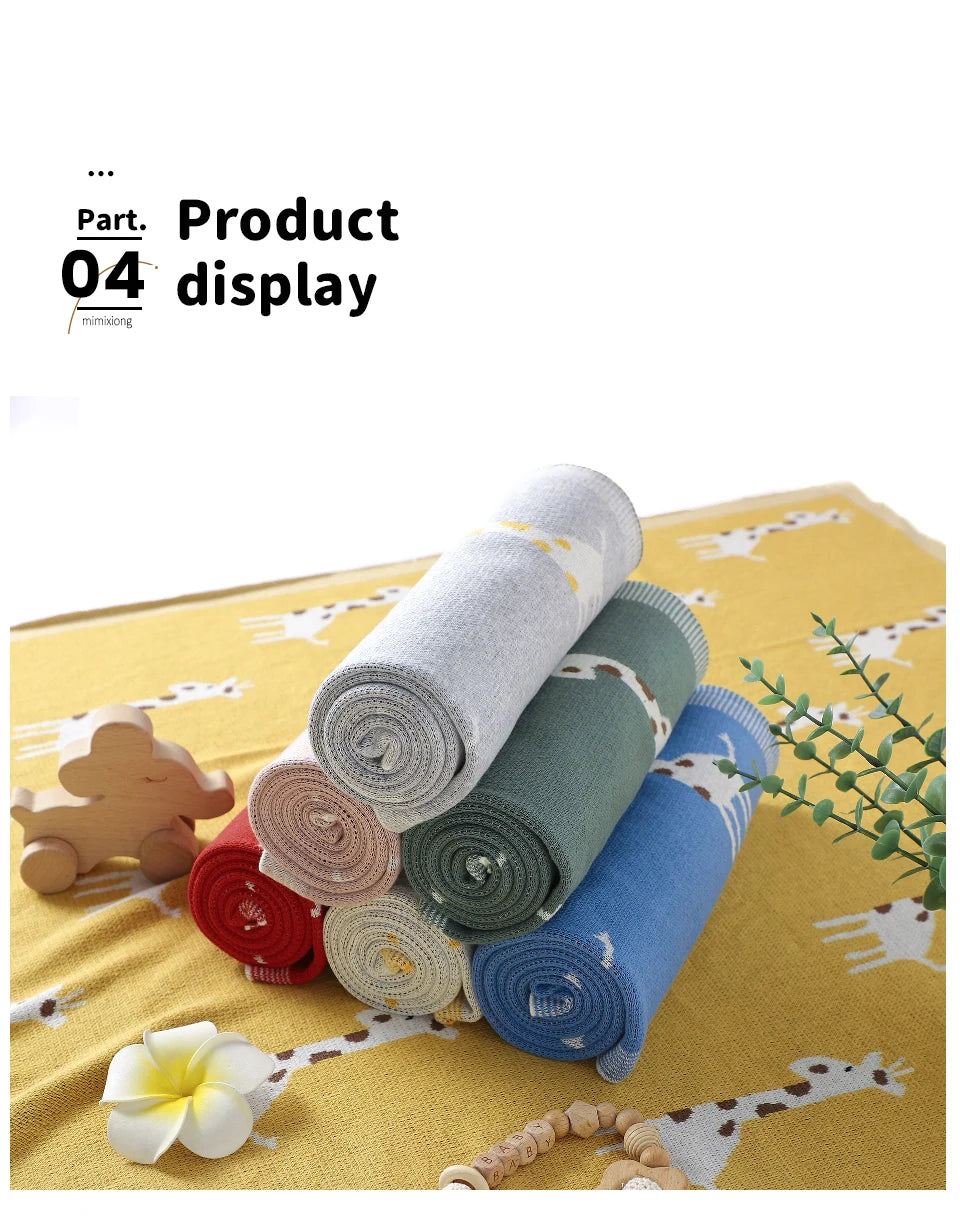 Cotton Knitted Baby Blanket Newborn Boys Girls Super Soft Stroller Basket Swaddle Wrap Plaid 100*80cm Infant Receiving Bed Quilt