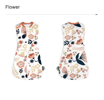 Baby Sleeping Bag 0-12Months Cute Cartoon Baby Swaddle Wrap With Removable Button 2-Ways Zipper 100%Cotton Summer Thin Sleepsack